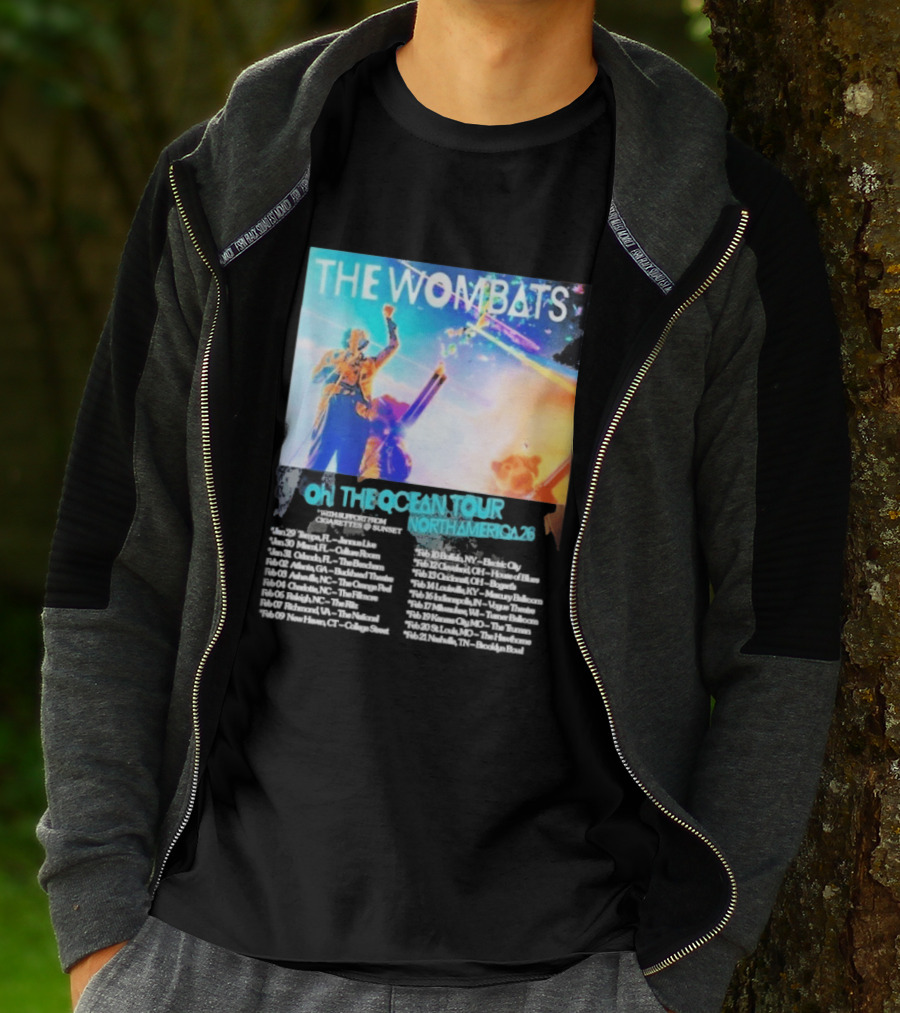The Wombats Oh The Ocean Tour North America 2026 Dates T-Shirt