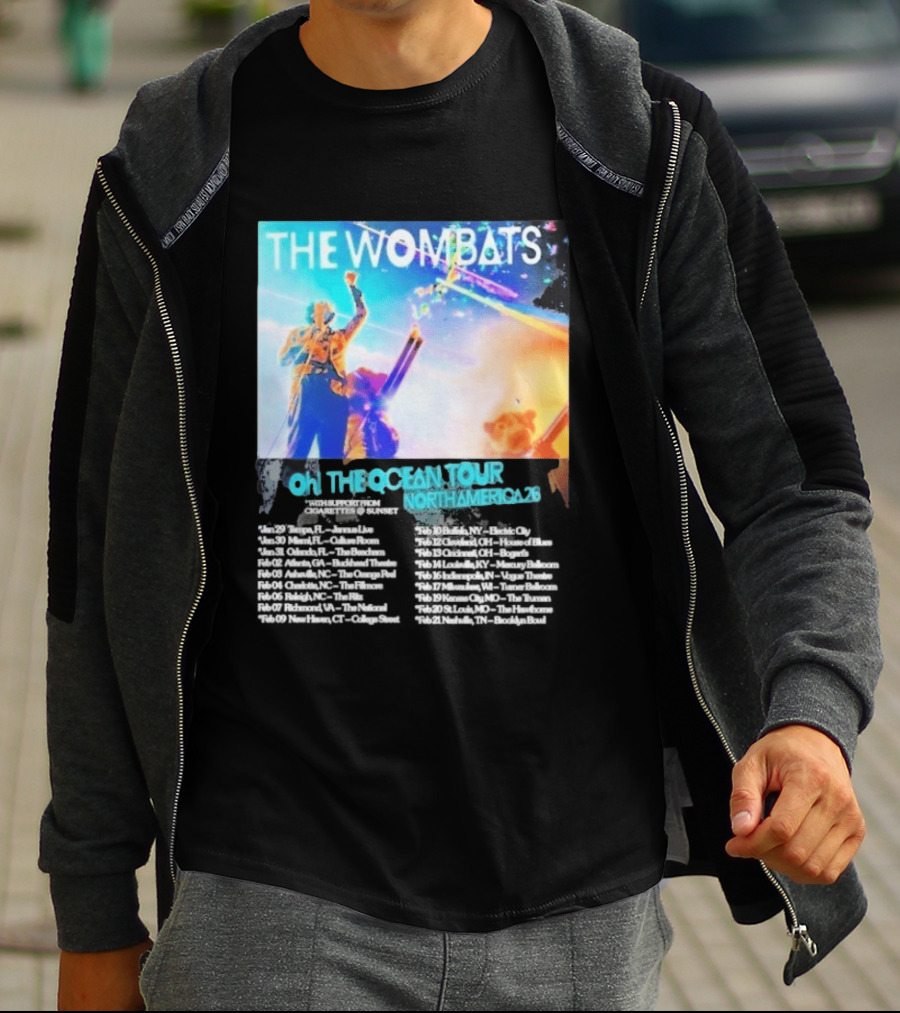 The Wombats Oh The Ocean Tour North America 2026 Dates T-Shirt