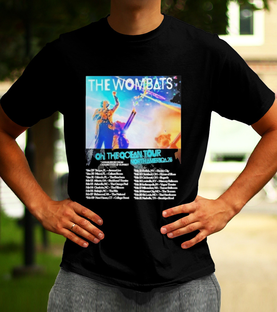 The Wombats Oh The Ocean Tour North America 2026 Dates T-Shirt