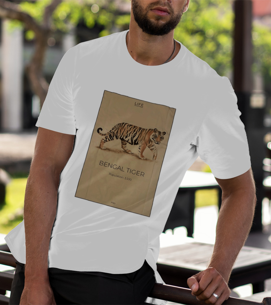 Life Collections Bengal Tiger Population 3,500 1st Ed T-Shirt