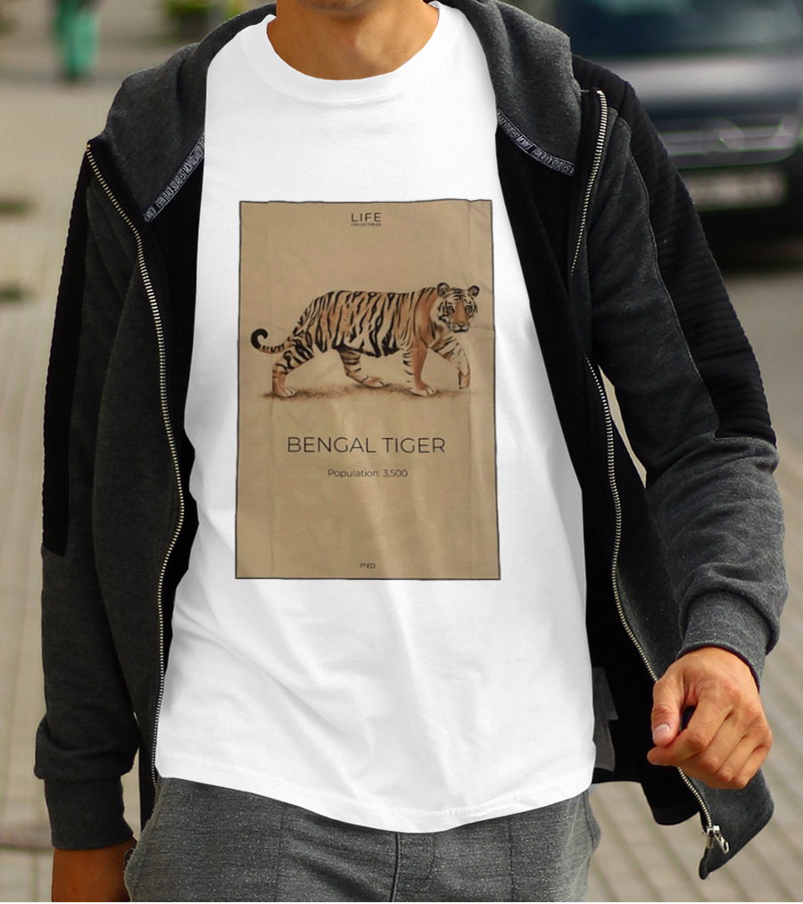 Life Collections Bengal Tiger Population 3,500 1st Ed T-Shirt