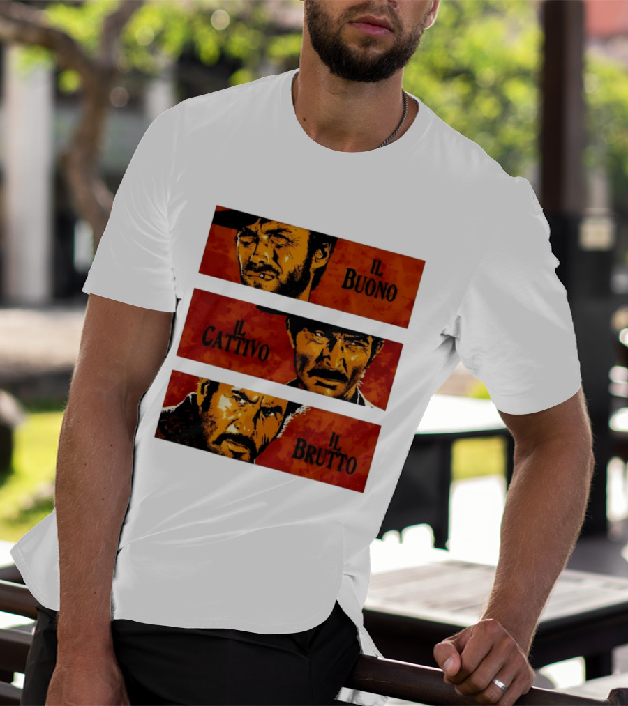 IL Buono IL Brutto IL Cattivo Spaghetti Western Iconic Characters T-Shirt
