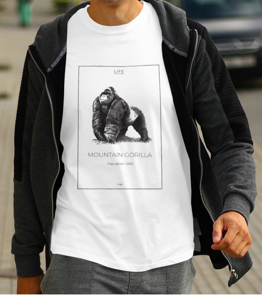 Mountain Gorilla Population 1000 Conservation Awareness Wildlife T-Shirt