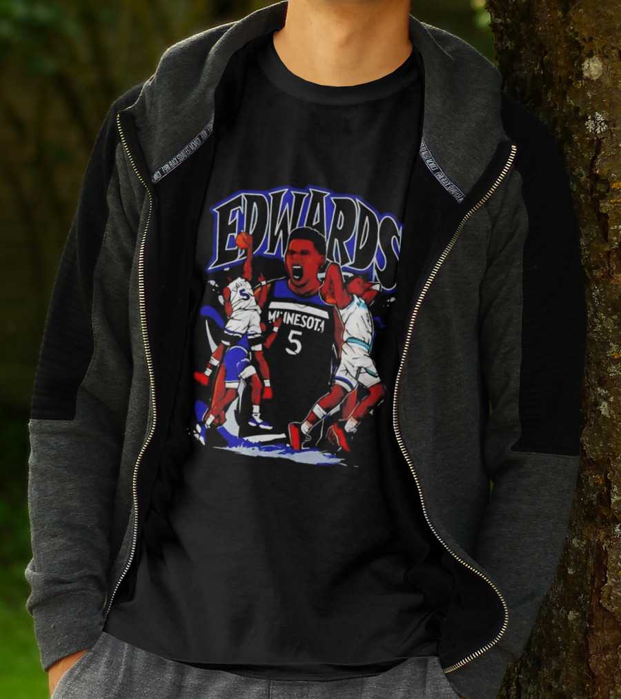Edwards Minnesota 5 Anime Basketball Sports T-Shirt