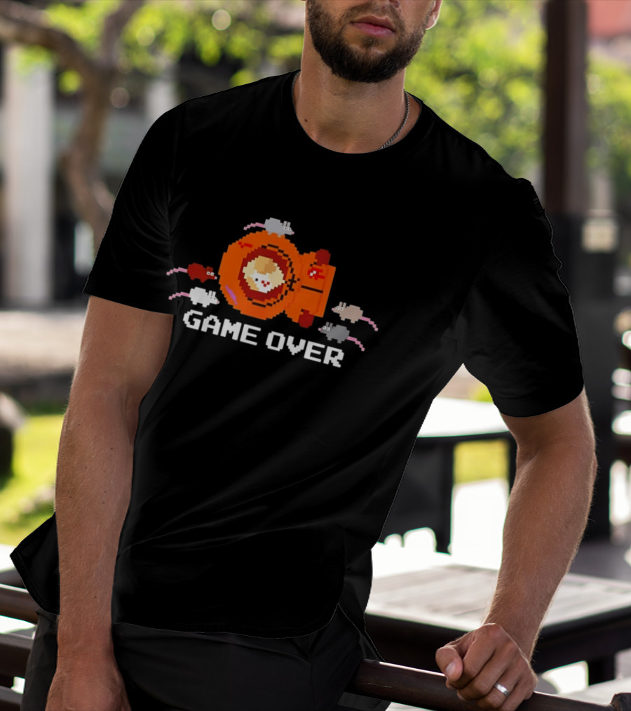 Astronaut Cat Game Over Pixel Art With Space Mice T-Shirt