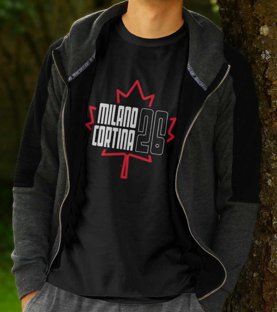 Canada Maple Leaf Milano Cortina 26 Hockey Concept T-Shirt