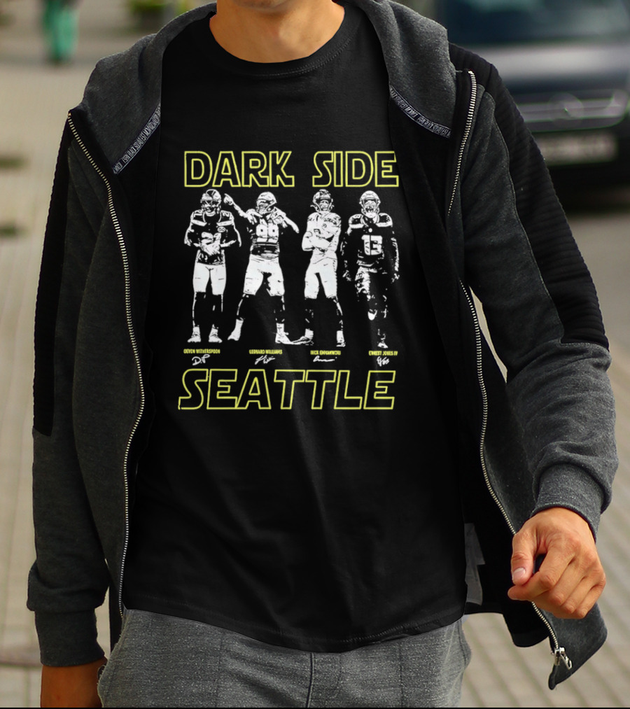 Dark Side Defense Seattle Seahawks Signatures T-Shirt