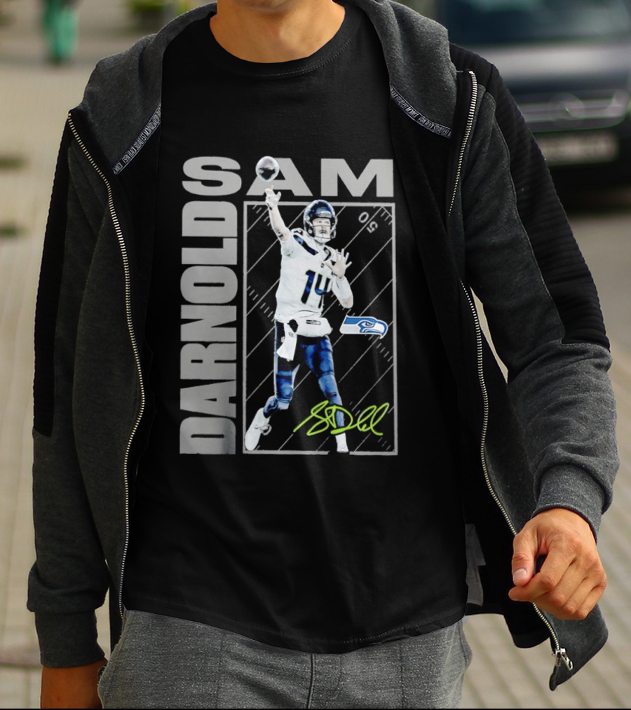 Darnold SAM Seattle Seahawks 14 Football Player Action T-Shirt