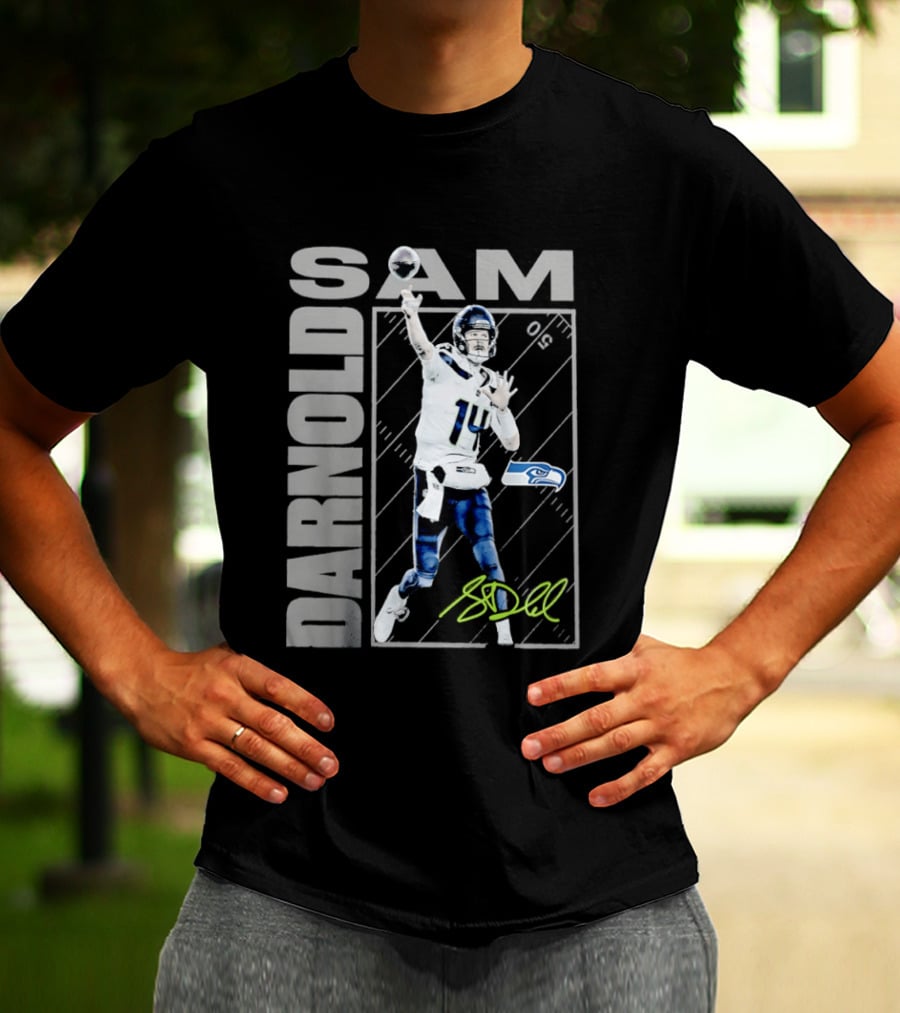 Darnold SAM Seattle Seahawks 14 Football Player Action T-Shirt