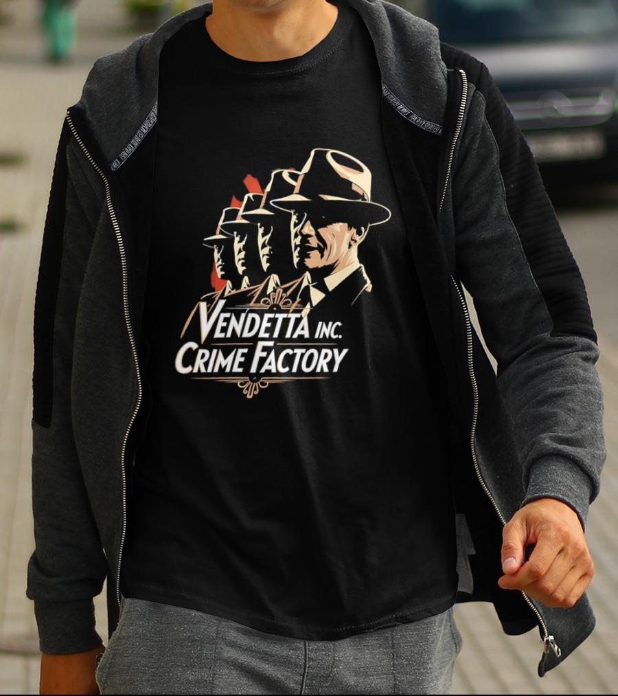 Vendetta Inc Crime Factory Classic Mafia Fedora T-Shirt