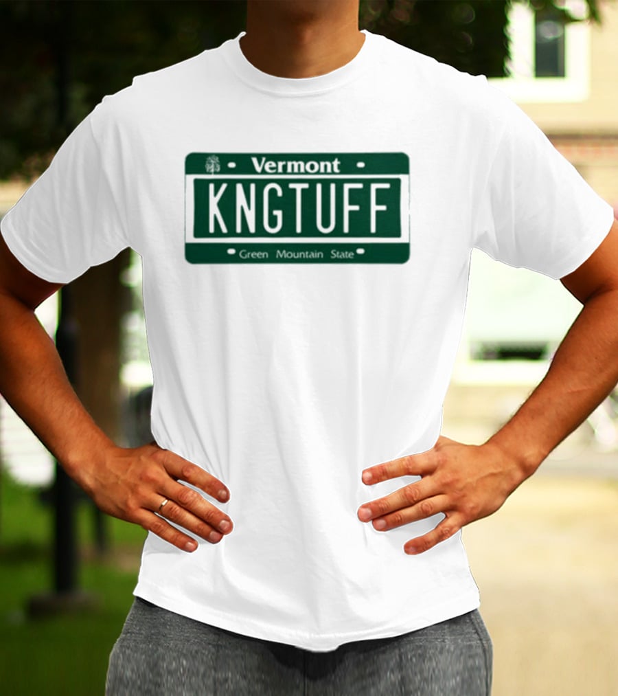 Vermont KNGTUFF License Plate T-Shirt