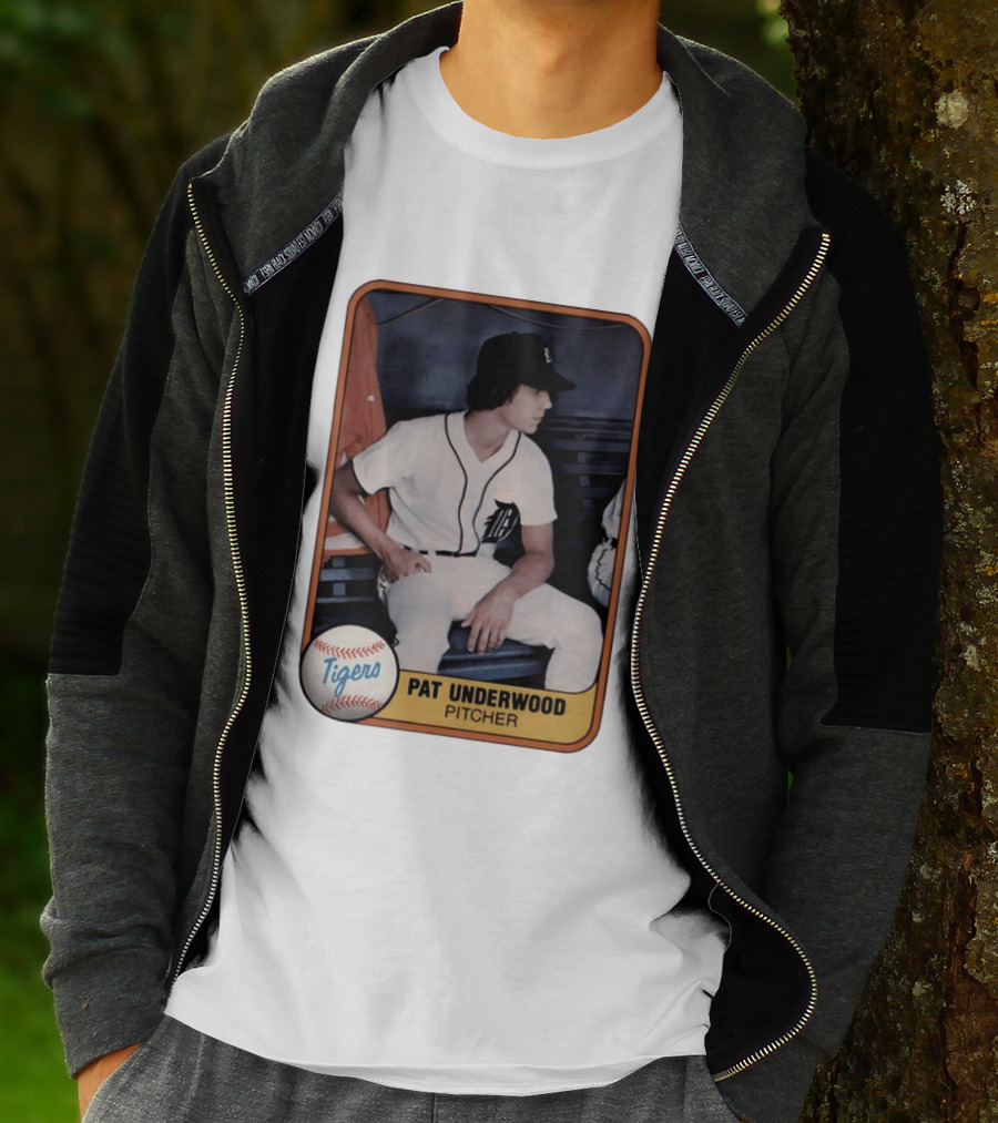 Tigers Pat Underwood Pitcher Baseball Card T-Shirt