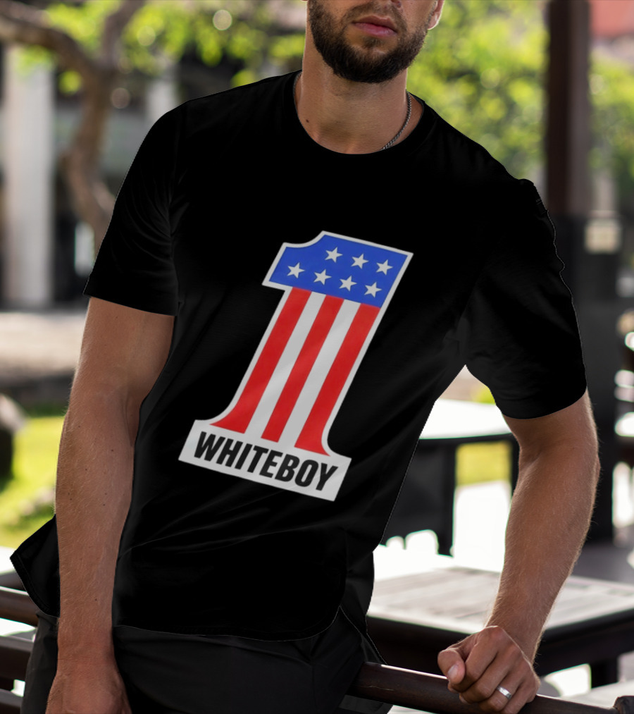 Number 1 Whiteboy Stars Stripes USA Flag T-Shirt