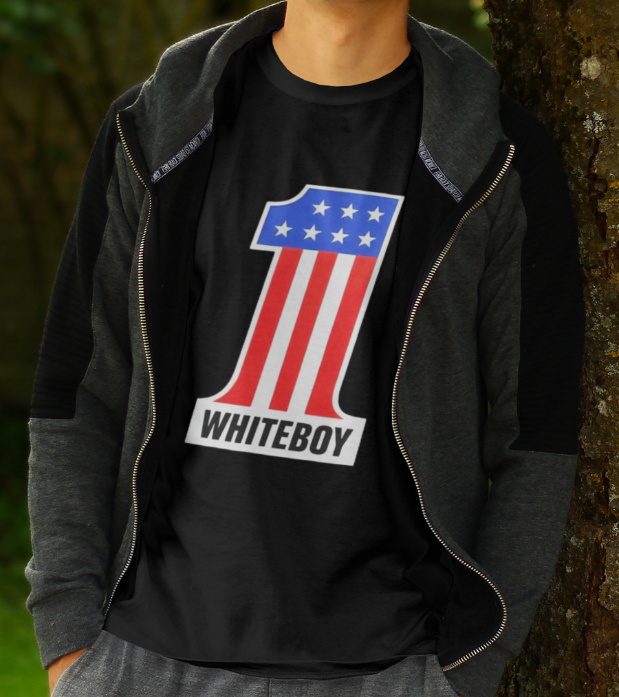 Number 1 Whiteboy Stars Stripes USA Flag T-Shirt