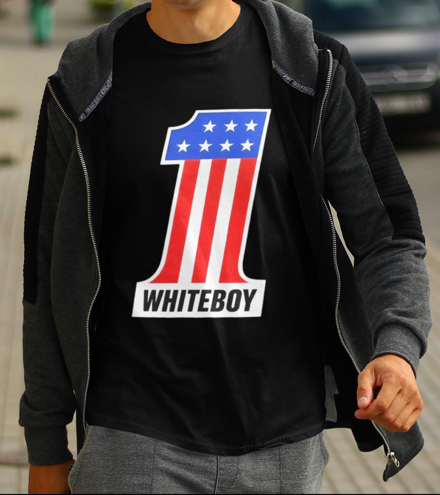 Number 1 Whiteboy Stars Stripes USA Flag T-Shirt