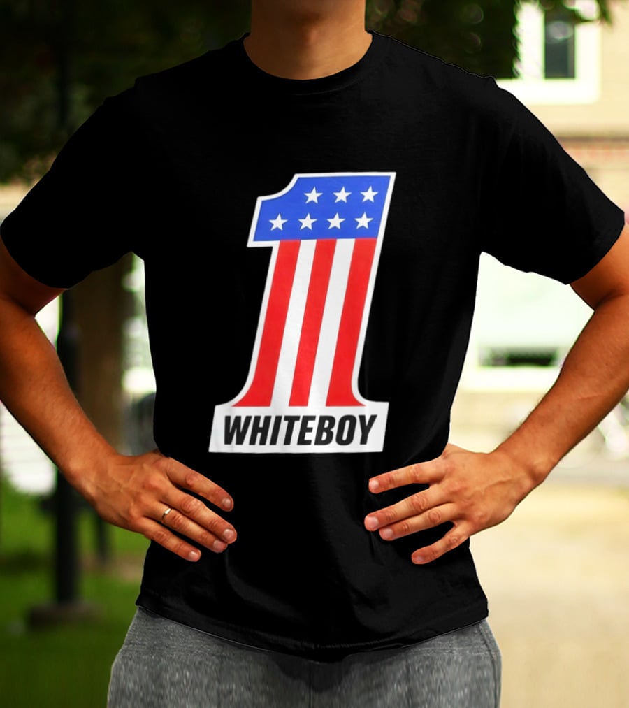 Number 1 Whiteboy Stars Stripes USA Flag T-Shirt