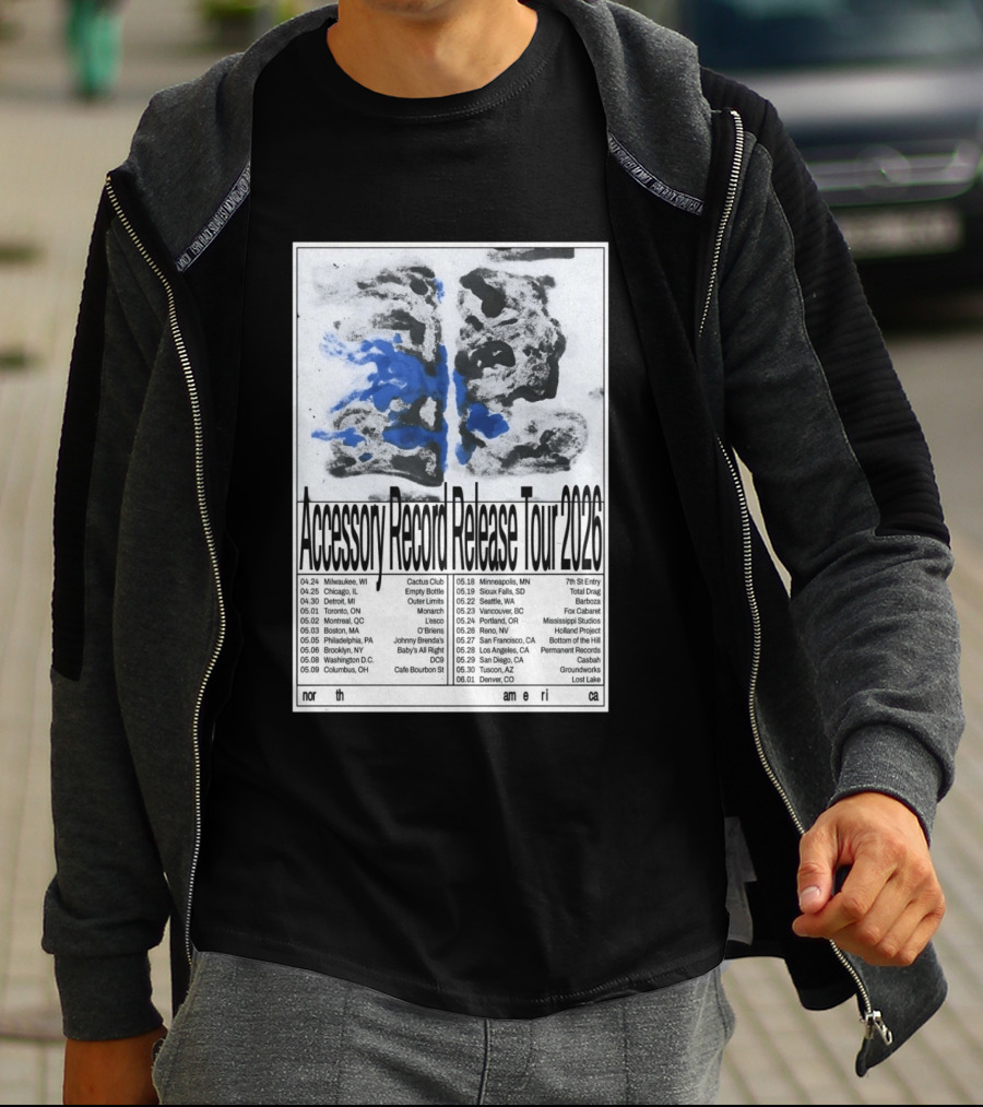 Accessory Record Release Tour 2026 North America Cactus Club Johnny Brenda's 7th St Entry Fox Cabaret Barboza Casbah T-Shirt