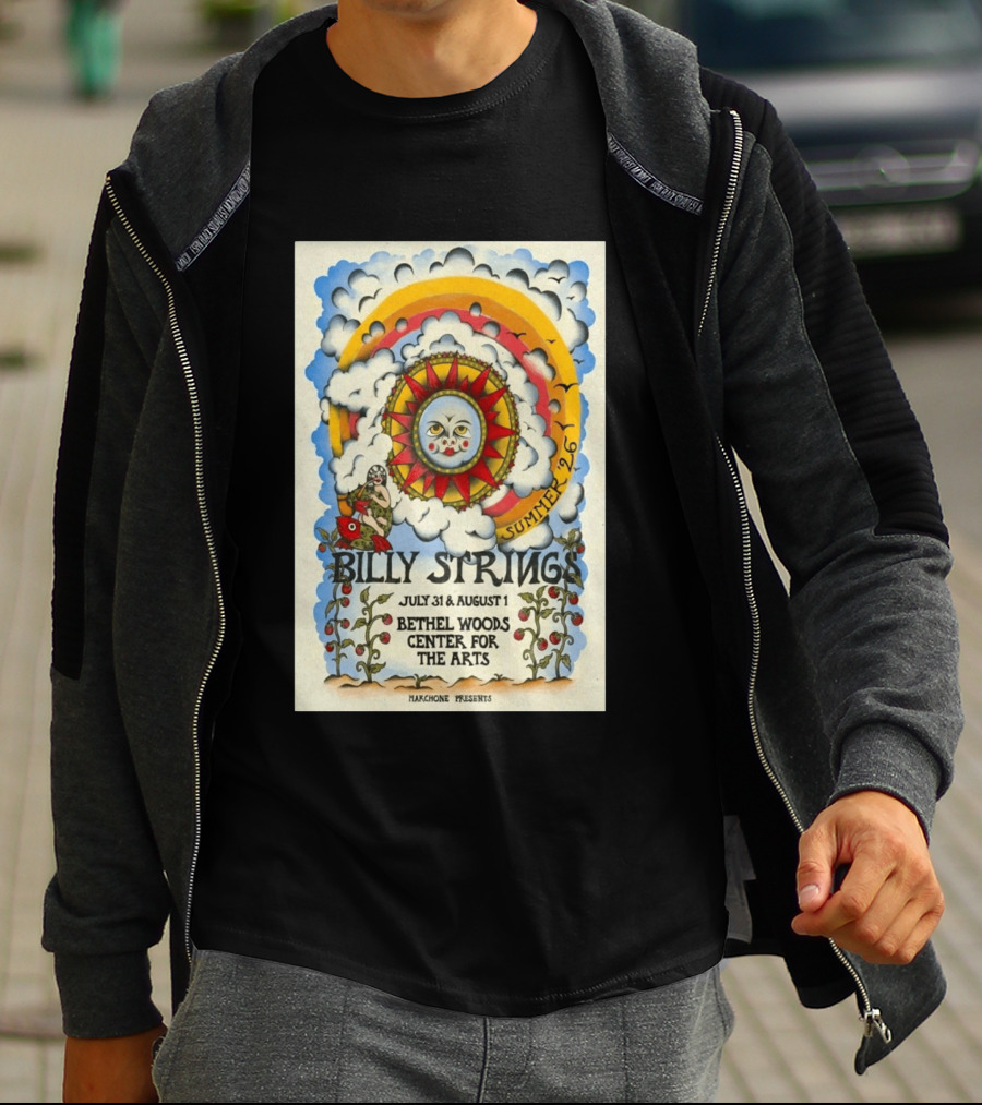 Billy Strings Summer Tour 2026 Bethel Woods Center For The Arts July 31 August 1 T-Shirt