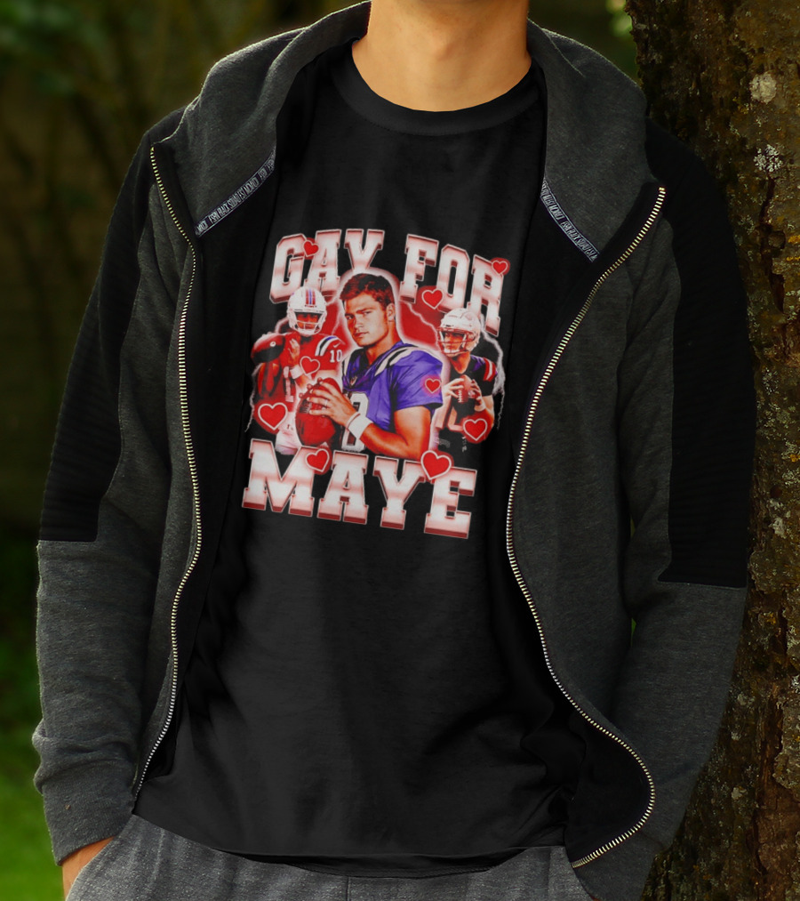 Gay For Maye Football Hearts Player T-Shirt