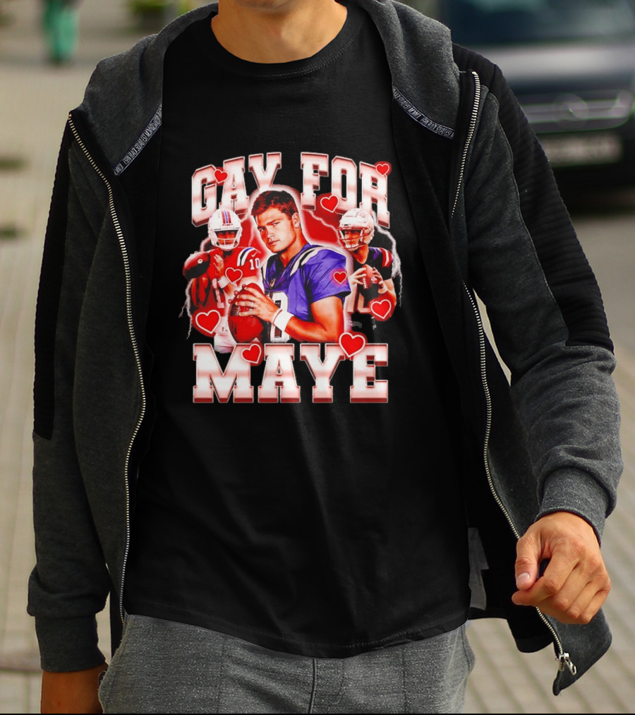 Gay For Maye Football Hearts Player T-Shirt