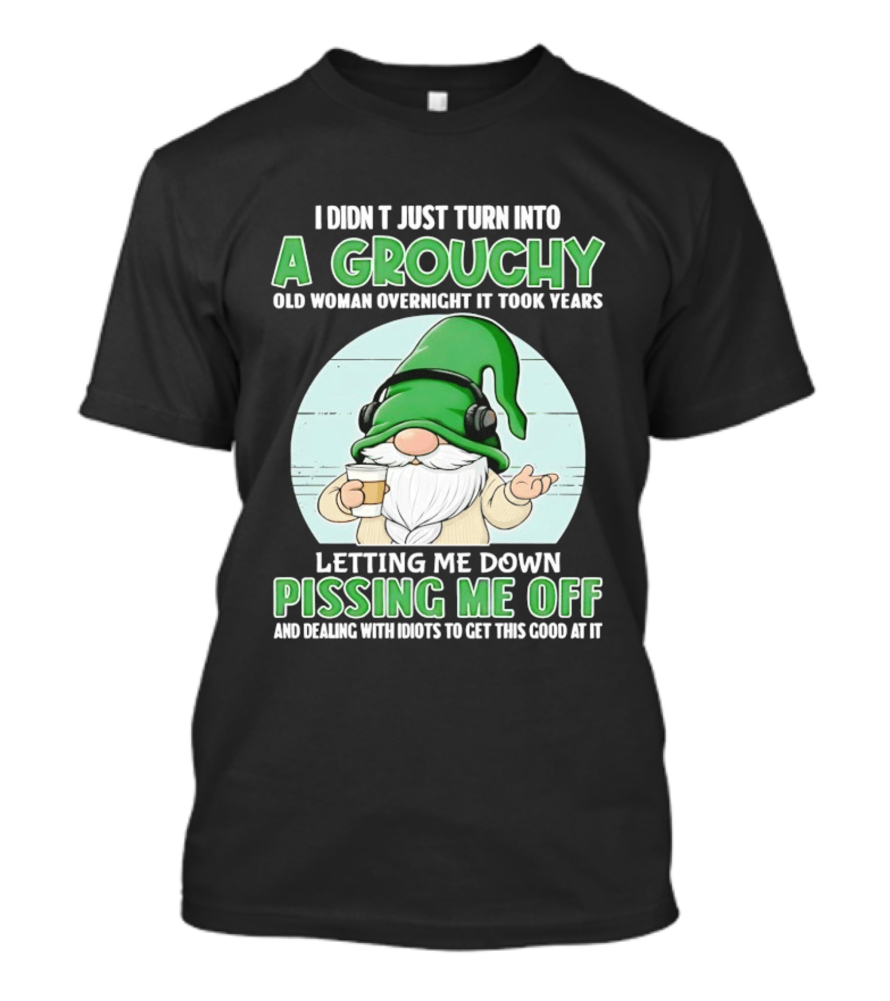 I Didn't Just Turn Into A Grouchy Old Woman Overnight Gnome Letting Me Down Pissing Me Off T-Shirt