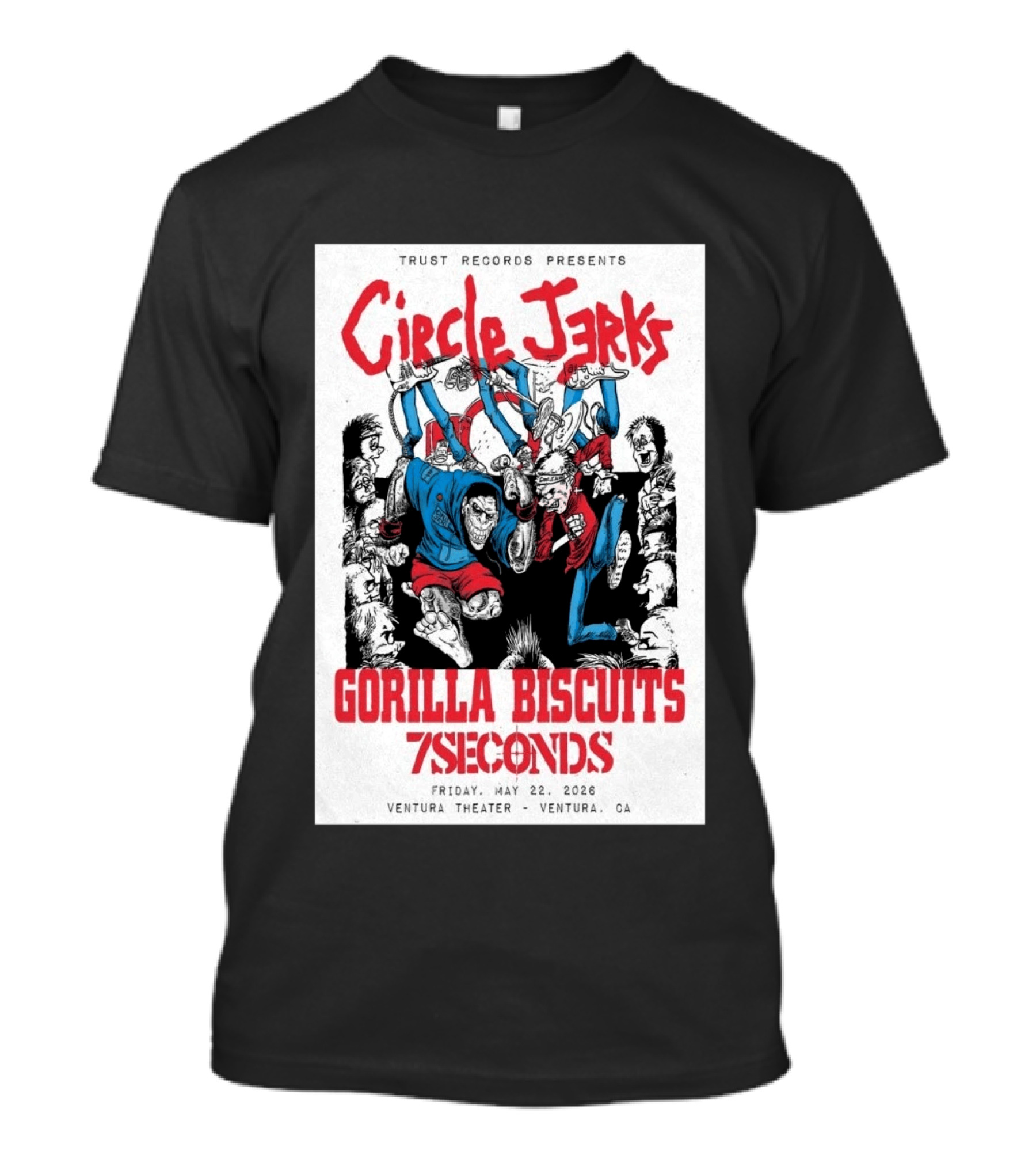 Circle Jerks Gorilla Biscuits 7Seconds Trust Records Ventura Theater May 22 2026 T-Shirt