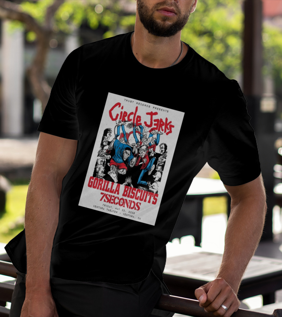 Circle Jerks Gorilla Biscuits 7Seconds Trust Records Ventura Theater May 22 2026 T-Shirt