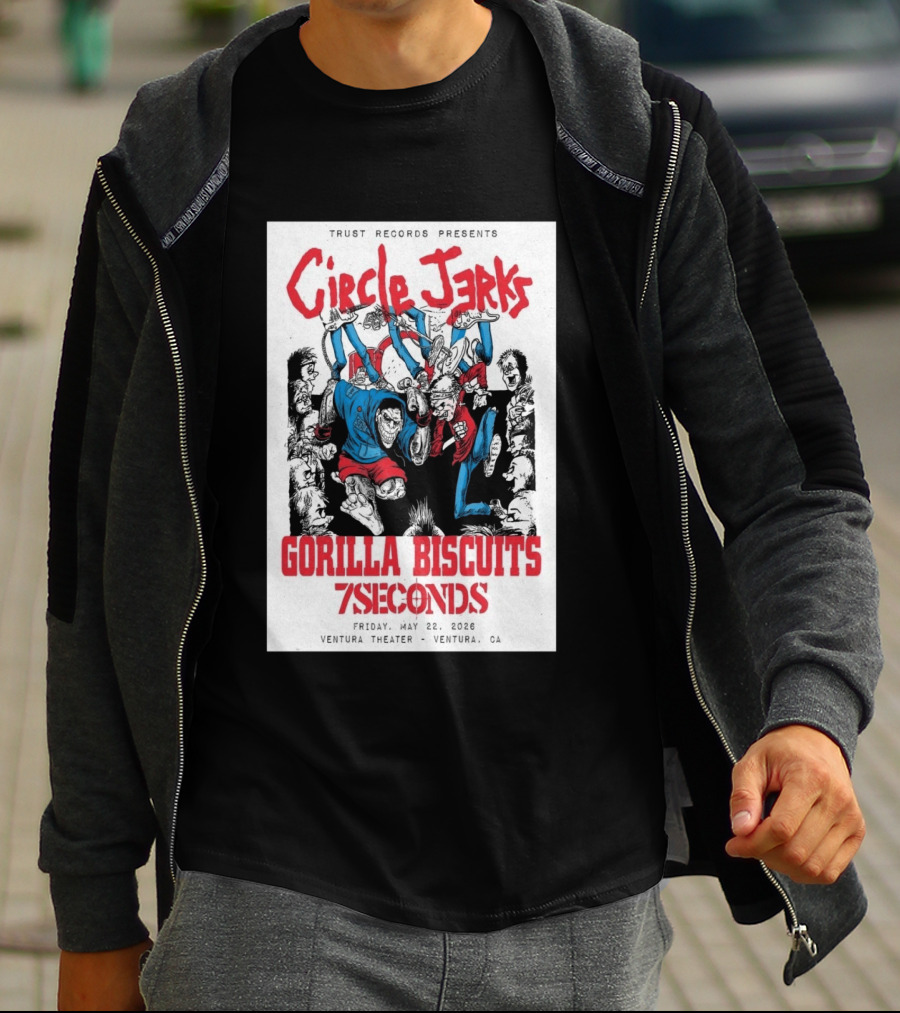 Circle Jerks Gorilla Biscuits 7Seconds Trust Records Ventura Theater May 22 2026 T-Shirt