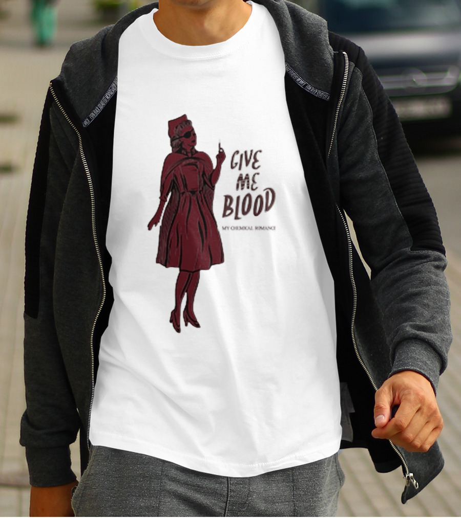Give Me Blood Gothic Nurse Horror Halloween Costume T-Shirt