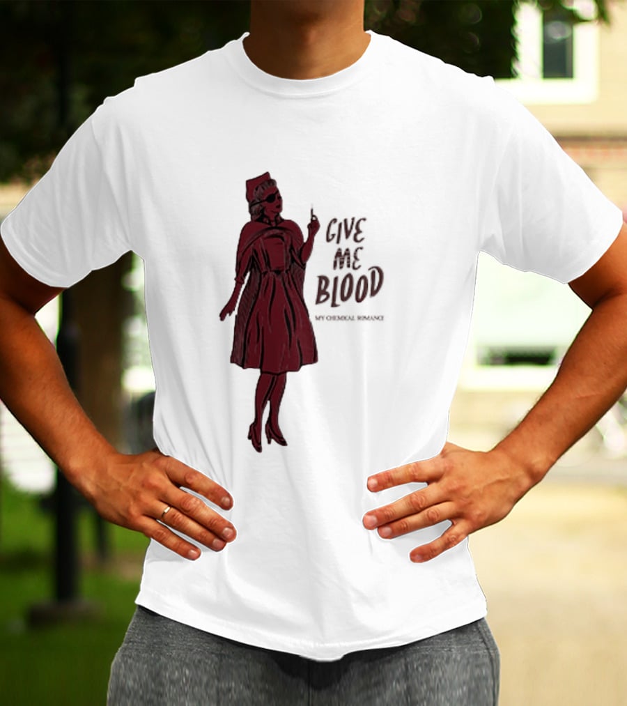 Give Me Blood Gothic Nurse Horror Halloween Costume T-Shirt
