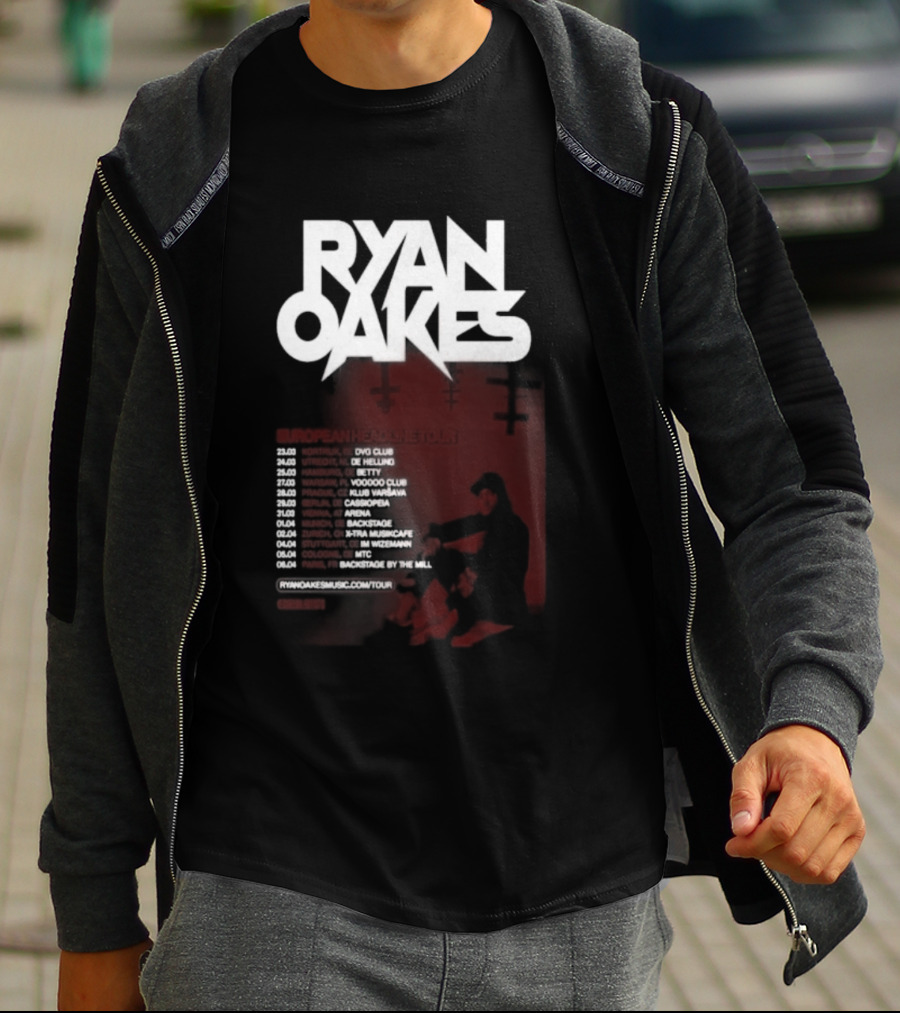 Ryan Oakes European Headline Tour 2026 Locations And Dates T-Shirt