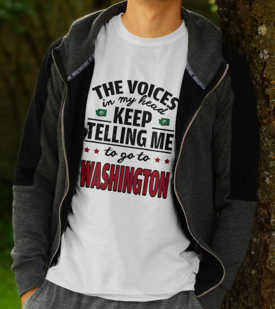 The Voices In My Head Keep Telling Me To Go To Washington With Stars And Flags T-Shirt