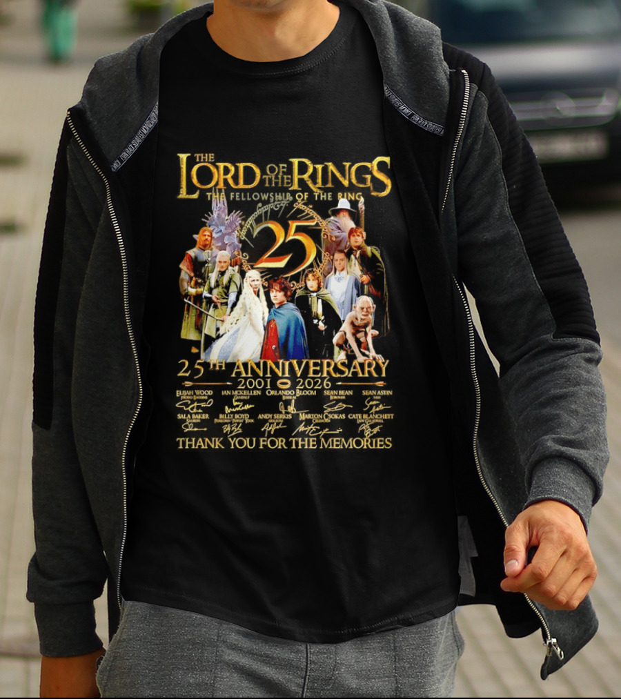 Lord Rings The Fellowship Of The Ring 25th Anniversary T-Shirt