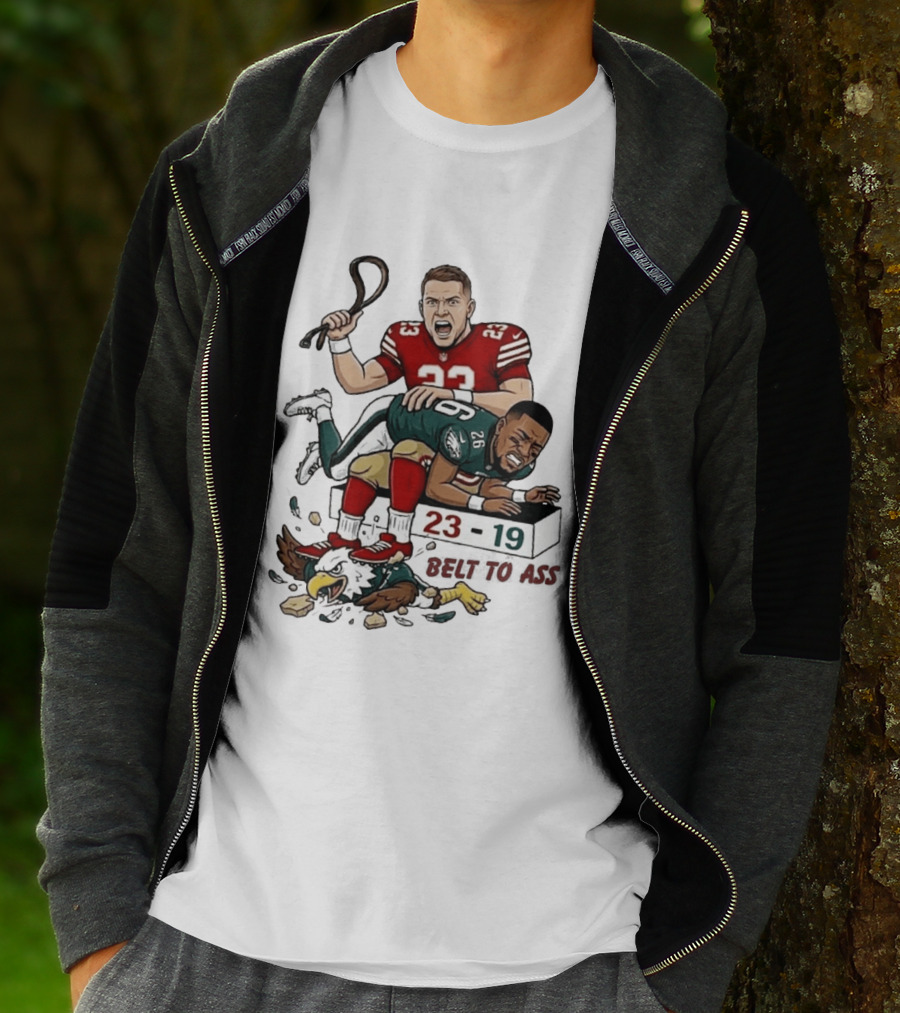 Christian Mccaffrey Belt To Ass 23 19 NFL Rivalry T-Shirt