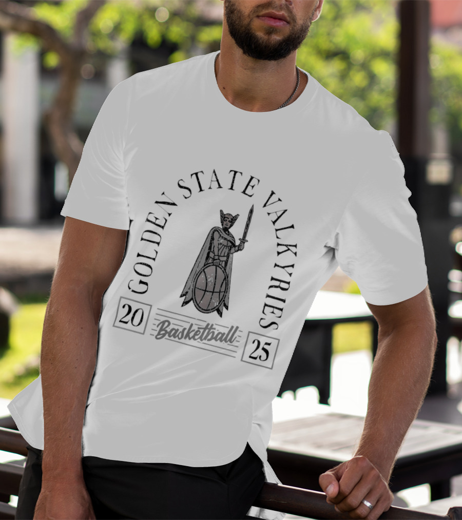 Golden State Valkyries Basketball 2025 Stadium Platinum T-Shirt