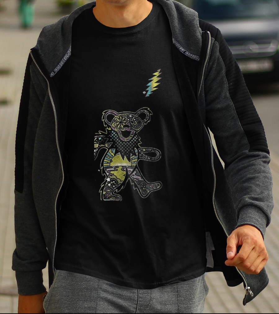 Some Grandpas Play Bingo Real Grandpas Listen To Grateful Dead Teddy Bear With Feather T-Shirt