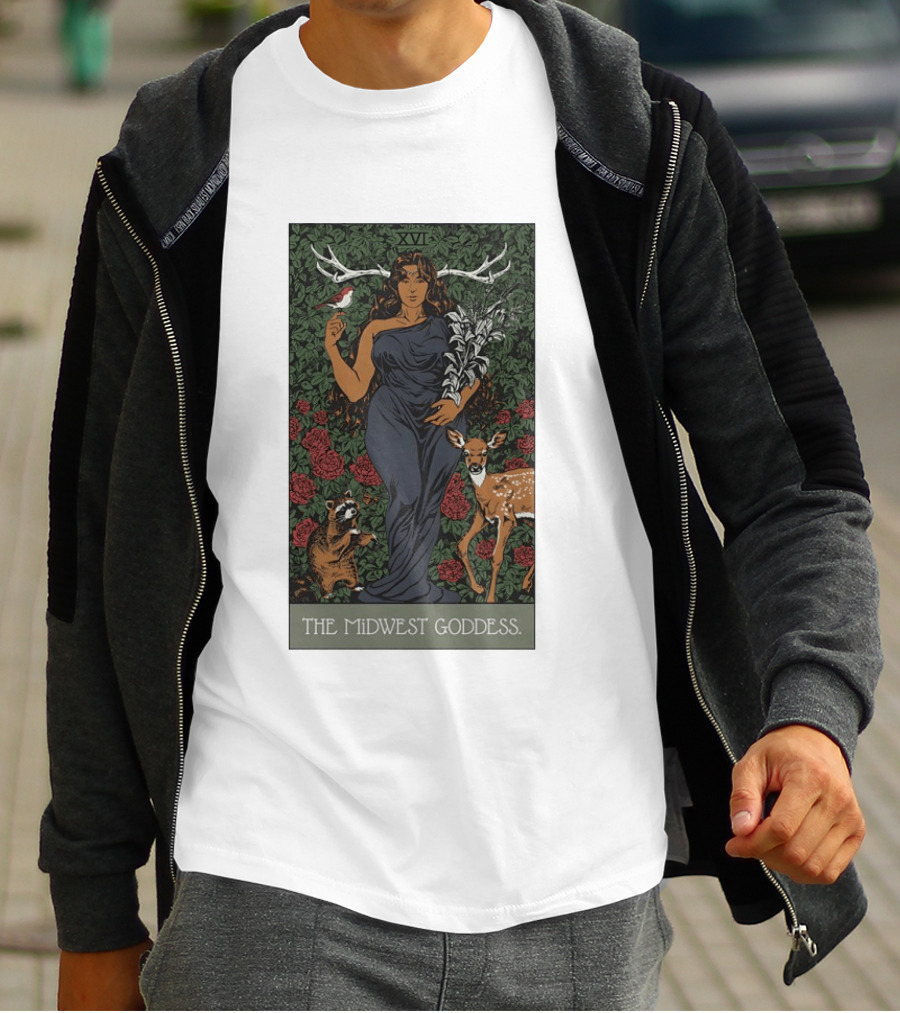 The Midwest Goddess XVI Antlered Deity With Nature T-Shirt
