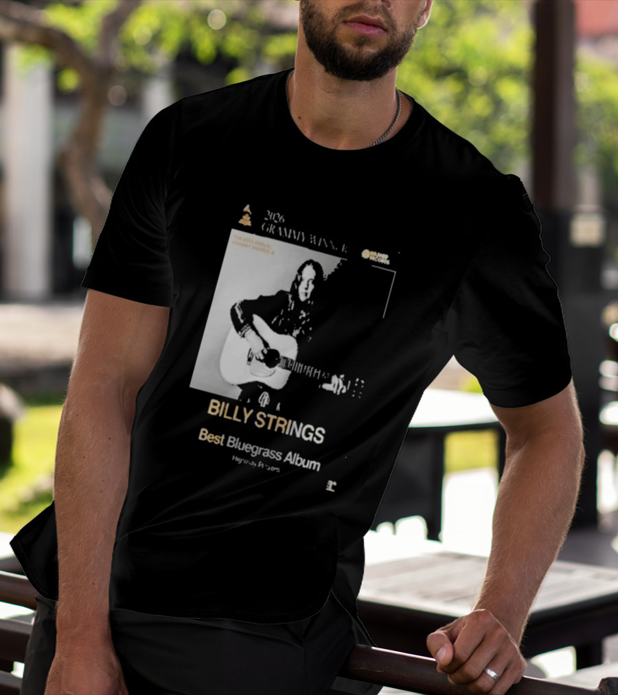 Billy Strings 2026 Grammy Winner Best Bluegrass Album Performance Acoustic Guitar T-Shirt