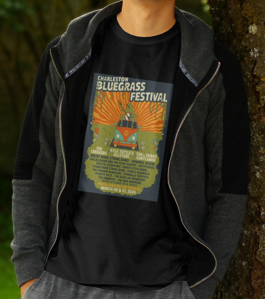 Charleston Bluegrass Festival 2026 Kyle Tuttle's Allstars Woodlands Nature Reserve March 20 21 T-Shirt