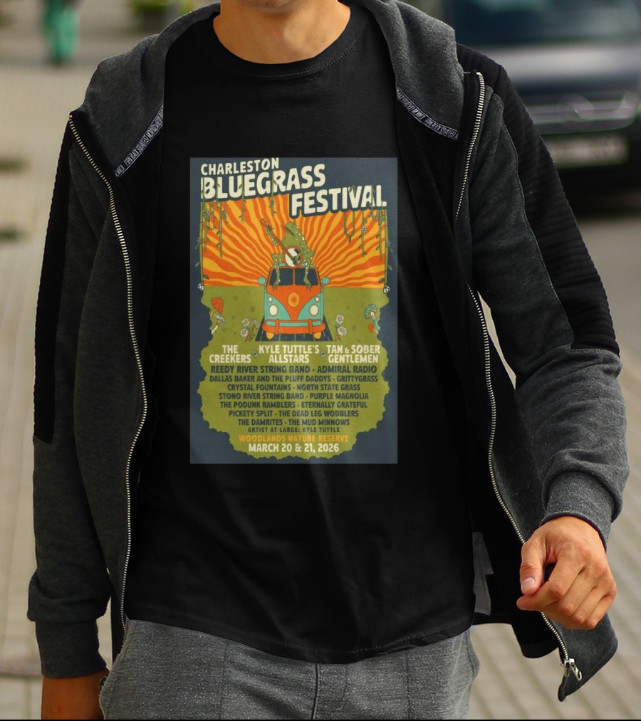 Charleston Bluegrass Festival 2026 Kyle Tuttle's Allstars Woodlands Nature Reserve March 20 21 T-Shirt