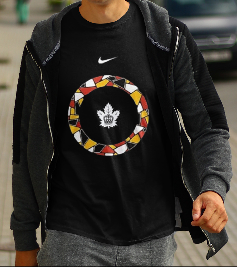 Toronto Marlies Indigenous Nike Maple Leaf Mosaic Circle T-Shirt