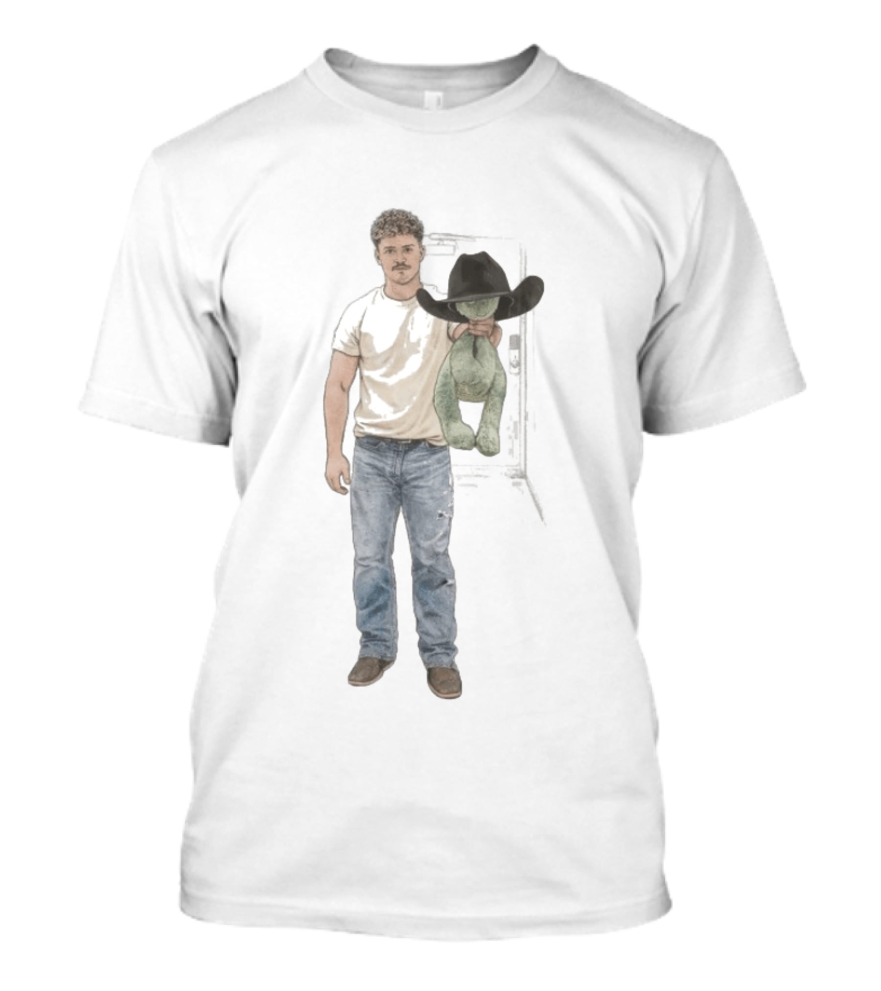 Cole Roach Cowboy With Stuffed Animal Wearing Black Hat T-Shirt