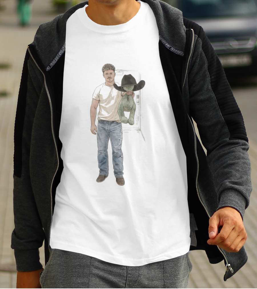 Cole Roach Cowboy With Stuffed Animal Wearing Black Hat T-Shirt