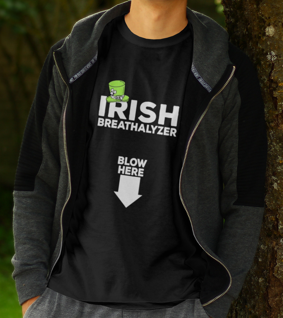 Irish Breathalyzer Blow Here St Patrick's Hat T-Shirt