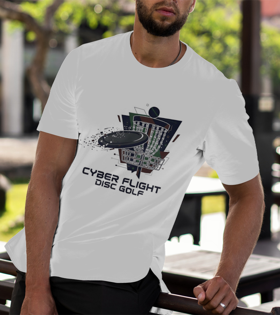Cyber Flight Disc Golf Futuristic Basket T-Shirt