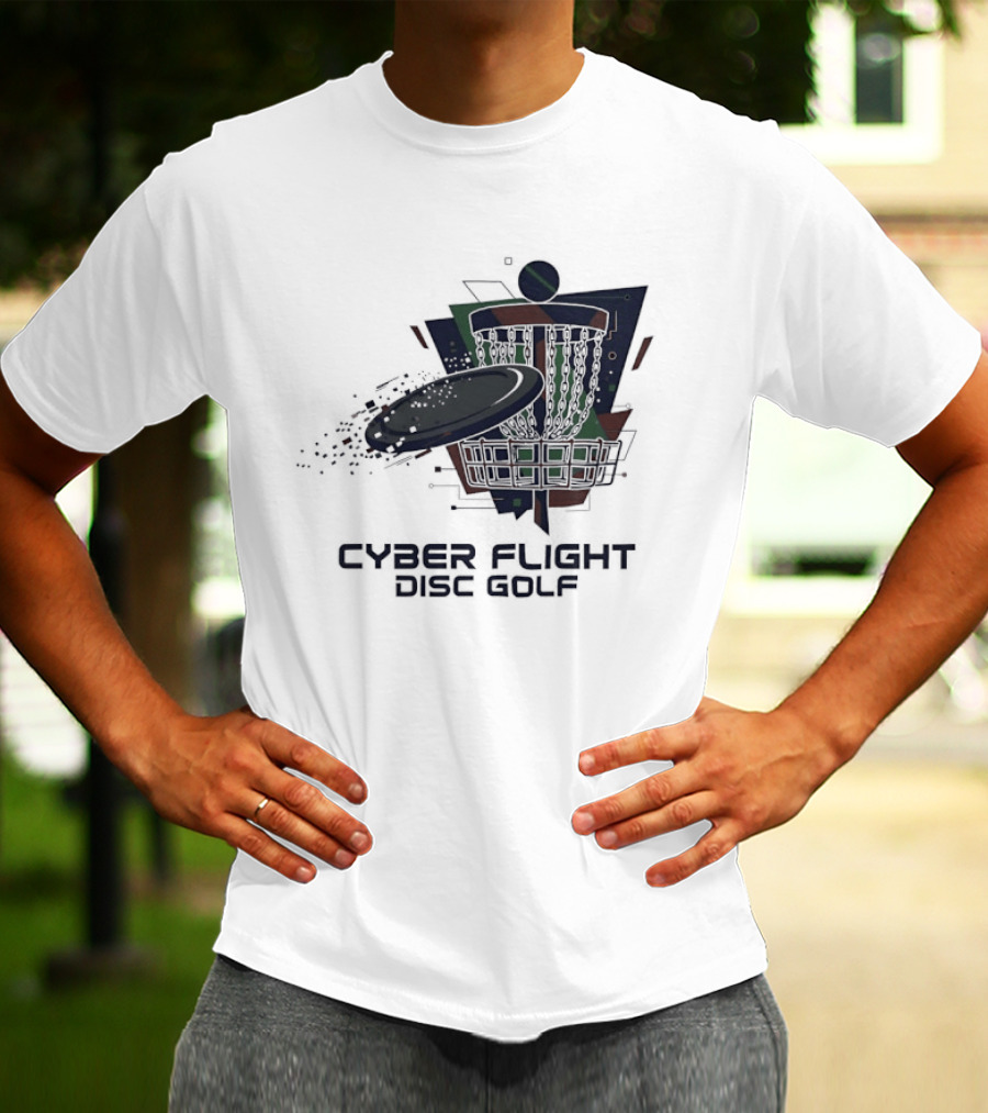 Cyber Flight Disc Golf Futuristic Basket T-Shirt
