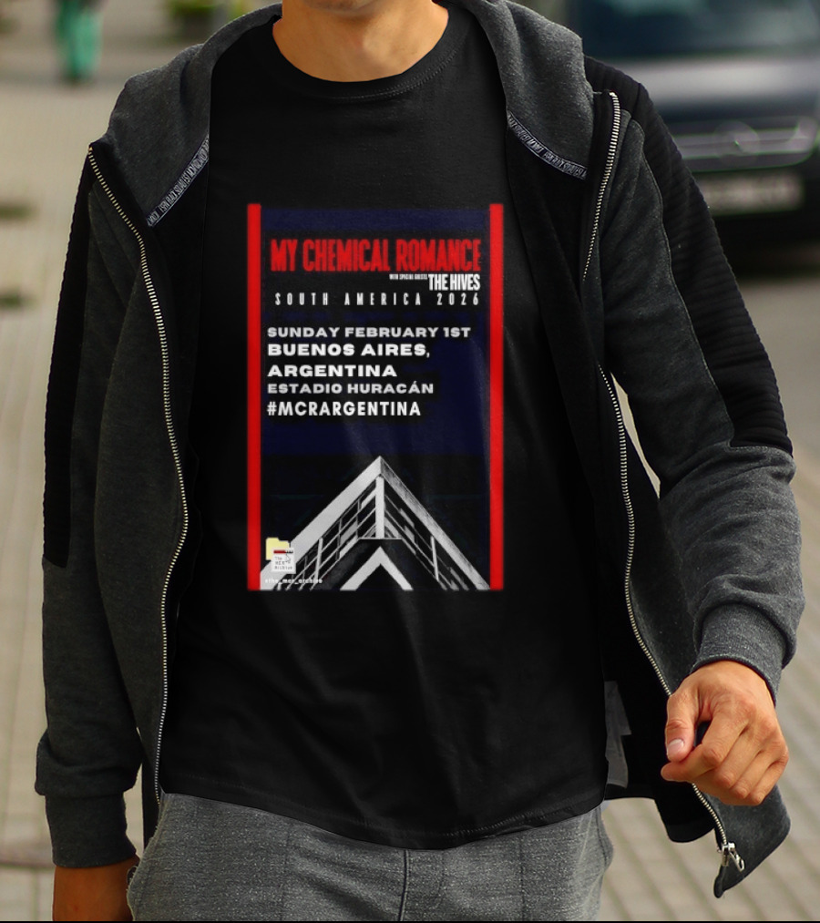 My Chemical Romance South America 2026 Buenos Aires Estadio Huracán Sunday February 1st The Hives #MCRARGENTINA T-Shirt