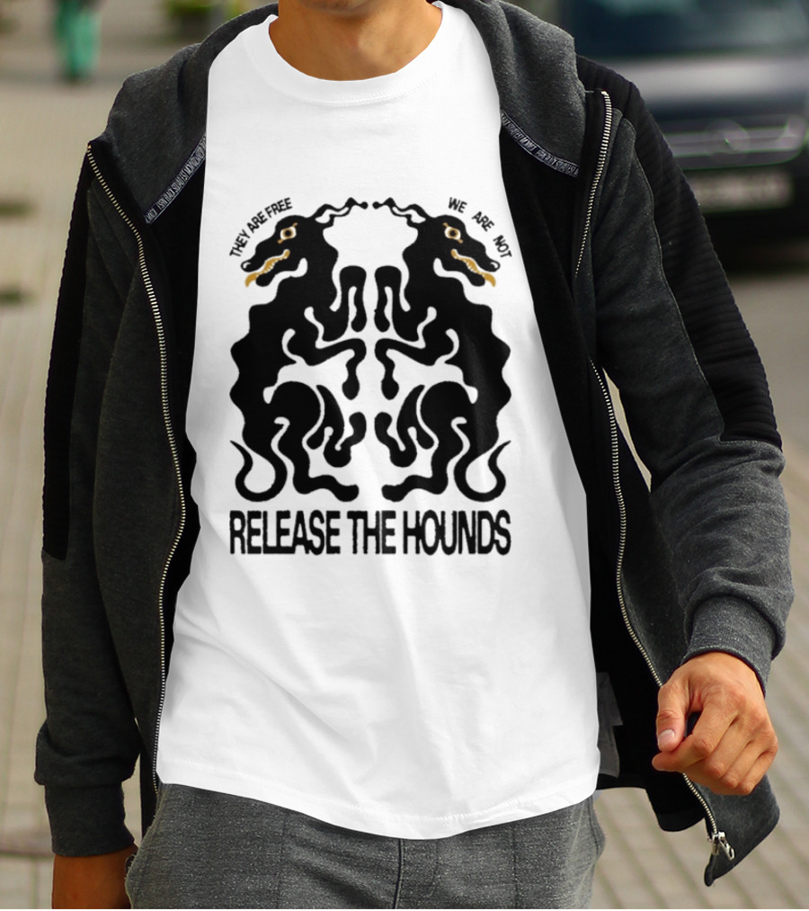 Release The Hounds They Are Free We Are Not Symmetrical Creature T-Shirt