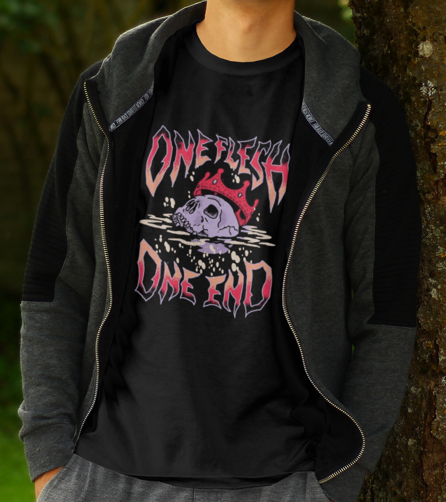 One Flesh One End Skull With Red Crown T-Shirt