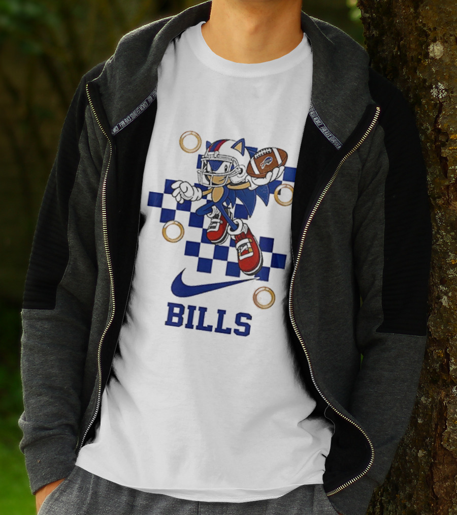 Nike Sonic The Hedgehog Buffalo Bills Football Game Rings T-Shirt